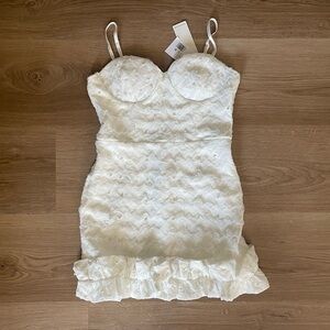 White Mini Dress with Pearls